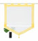 Devola Voile transparent Scheibengardinen mit zweifarbigen Design mit Quaste Fenster Gardinen Panneaux mit Tunnelzug Gardine HxB 140x80cm Gelb 1er Pack
