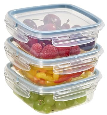 Snips Snipslock Envase Cuadrado para Alimentos 0,50 Lt, Set 3 pcs, Envase para Alimentos, Caja de Almacenamiento Frigorífico 14,7 x 14,7 x 7 cm, Made in Italy, 0% libre de BPA y ftalatos, 0,5 L