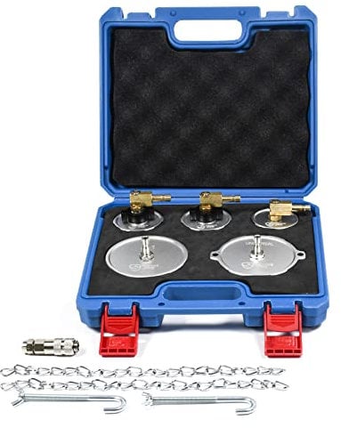 SMOTIVEPRO 5-teiliges Aluminium-Hauptzylinder-Adapter-Set mit Schnellanschluss, kompatibel mit den meisten Automodellen, Adapter für Bremsflüssigkeitsbehälter