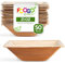 FOOGO Green 50pcs Disposable Palm Leaf Bowls, 6.5 (16.5cm) 21oz (600ml), for Soup, Desserts & Salad, Deep Square, Sturdy Eco Friendly Biodegradable, Bamboo, Wooden and Strong Paper Bowls