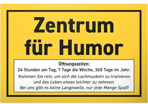 DankeDir! Zentrum für Humor - Schild 30 x 20 cm - Spruchschild lustiger Spruch Geburtstagsgeschenk Wanddeko Türschild - Kollegen Freunde Geschenk Geschenkidee Party Deko Partydeko