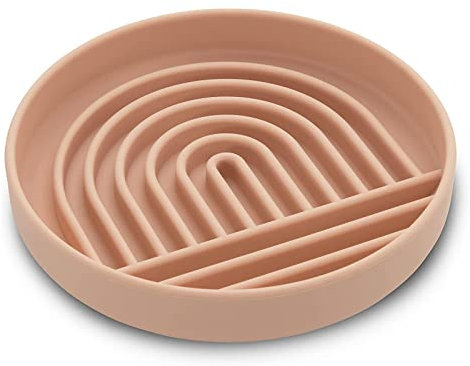 Koomuao Anti schling napf Katzen,Langsam Fütterung Hundenapf Katzennapf,Interaktiver Slow Feeder Futternapf,aus Silikon Reduziert Verschlucken und Überessen (Rosa)