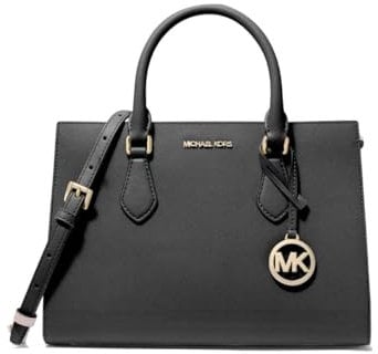 Michael Kors Handtasche für Damen, Sheila, Größe M, Schwarz mit goldfarbenen Beschlägen, Schwarz, Medium