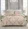 Prime Linens Bettbezug-Set, 4-teilig, Polyester-Baumwolle, Bettbezug, Bettwäsche-Set mit Kissenbezügen und extra Spannbetttuch im Lieferumfang enthalten (Royal Damast Gold, Super King)