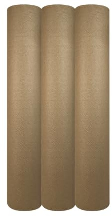 Papier civière naturel 60 cm x 60 m | Papier civière massage naturel (3 rouleaux, précoupe 40 cm)