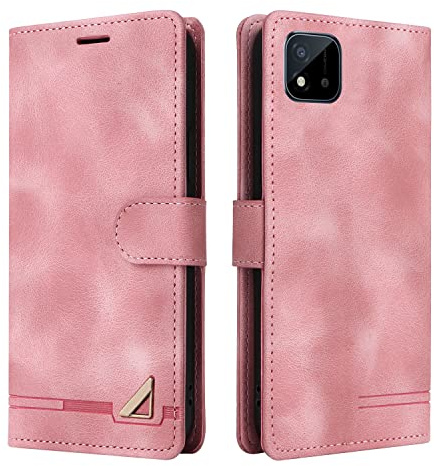 OKZone Kompatibel mit Oppo Realme C20/C11 2021 Hülle, Halterung Standfunktion Kartenfach Wallet Schutzhülle 360 Grad Stoßfest Premium Leder Schutzhülle Handyhülle für Oppo Realme C20/C11 2021 (Rosa)