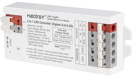 LIGHTEU®, Milight Miboxer Zigbee3.0 and 2.4GHz 2 in 1 LED strip controller 12V/24V compatible with Zigbee 2.4GHz remote control, APP/Voice control, E2-ZR