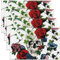Set von 4 Zucker Schädel Tischsets 45Wx30L,Rote Rose Platzmatten,Gotische Skelett Knochen wasserdichte Tischsets,Botanische Blumen Abwischbare Tischsets,Halloween Horror Thema Tischsets Home Dekor