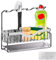 LYKTRIX Support Eponge Evier Cuisine,Organisateur Evier,Porte Éponge avec Bac de Récupération,Porte Chiffons, Organisateur Cuisine,Support Eponge en Acier Inoxydable 304-Argent