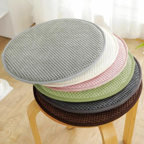 qing yun Satz von 2 runden kleinen Hocker Kissen Anti-Rutsch, runde Sitzkissen Matte für Dining hohen Hocker Barhocker Kissen Sitzkissen (30 * 30cm,Dunkelgrau)
