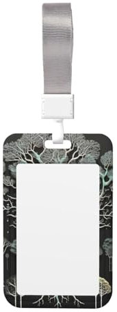 Baum ID Badge Holder with Lanyard Sliding ID Card Holder Case Vertical Card Protector Cover Case for Women Men Woker Office