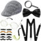 Carnavalife Disfraz Detective Sherlock Holmes, Disfraz Abuelo Años 20, Disfraz Ganster Hombre, Accesorio para Disfrazar Detective Gangster Abuelo (DISFRAZ DETECTIVE NEGRO)