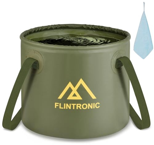 flintronic utomhus vikbar skål 10 l/20 L, utomhus vikbar fiskhink, tillverkad av hållbart presenningstyg, som tvättskål, diskbänk, diskskål