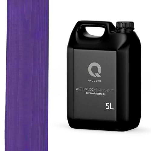 Q-COVER holzimprägnierung Violett 5 L 2 in 1 holzschutz farbimprägnierung imprägniermittel holzschutzmittel imprägnierung abperleffekt alle holzarten holzgrundierung