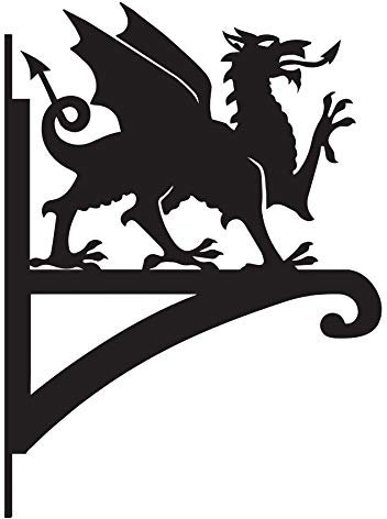 Black Country Metal Works New Welsh Dragon Iron Hanging Basket Bracket