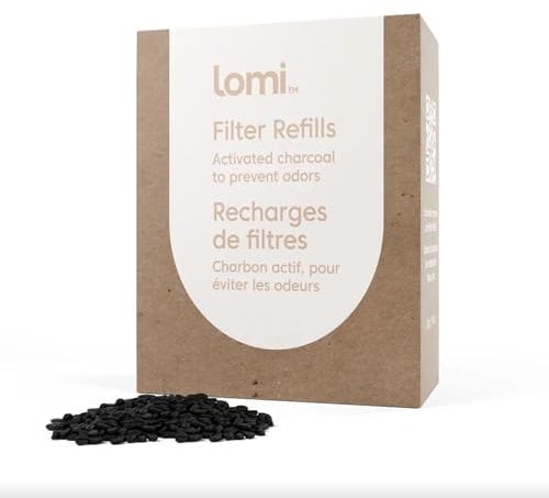 Lomi Charcoal Filters for Kitchen Composter - Smart Waste Appliance, Keep Your Compost Bin Odour Free, Refill Pack, 45 Cycles