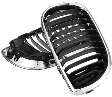 Kühlergrill für die vordere Stoßstange Für B&MW E46 Limousine 4 Türen 3er 320i 325Xi 330Xi 2002-2005 Paar Chrom-Frontgrill Mit Nieren-Motorhaubengitter(Chrom Schwarz)
