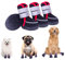Hundeschuhe Pfotenschutz Outdoor Sommer, 4 Stück atmungsaktive Pfotenschutz Hund mit reflektierendem Klettverschluss, rutschfest Gummisohle Hundestiefel für kleine, mittlere und große Hunde (XS)