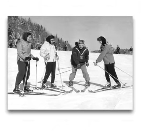 Mode-Ski-Foto Vintage-Ski-Poster Wintersport Leinwandgemälde Skifahrer-Mädchen Autodrucke Wandkunst Bilder Retro-Wohnkultur 50 x 70 cm ungerahmt