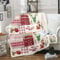 Homewish Weihnachtsdecke 130x150cm, Weihnachtsbaum Weihnachtsmann Hirsch Fleece Decke Rot Büffelkaro Karo Fuzzy Decke Weihnachten Schlafzimmer Dekor Winter Urlaub Sherpa Decke, Rot Grün