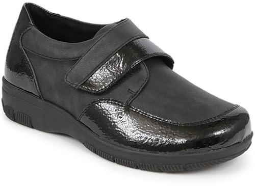 EasyFit Womens Extra-Wide Touch-Fasten Monk Shoes | Autumn Winter Collection | Shoe | Riptape