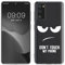 kwmobile Case kompatibel mit Samsung Galaxy S20 FE - Hülle Silikon transparent Don't Touch My Phone Schwarz Transparent