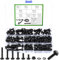 Set di 208 viti M6, set di viti a flangia, dadi esagonali e dadi, viti a testa bombata con dadi a flangia con rondelle, assortimento di viti per macchina (M6)