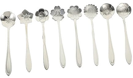 Cabilock Cucharas De Azúcar Domésticas Cuchara Rosa 8pcs Portátil Suministro De Miel Fácil De Limpiar