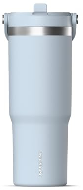 Hydrapeak Nomad 32 oz Tumbler with Handle and Straw Lid, Leakproof, Double Insulated, 32oz Cup Stainless Steel (Ice Blue)