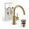 Lenz Waschtischarmatur MOANA in Gold-Optik – wassersparend dank hochwertiger Markenmischdüse – Anti-Fingerabdruck Oberfläche – 360° schwenkbarer Bogenauslauf – 46012341