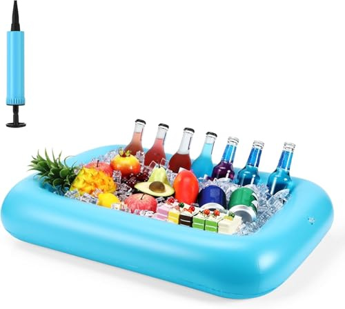 Portabevande da Piscina,Porta Bevande Gonfiabile,Portabottiglie Galleggiante PVC,Portabibite Gonfiabile Adatto per Piscina Estiva, Festa in Spiaggia