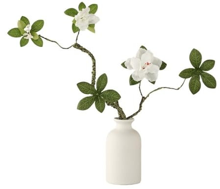 Shihan-2015 Gefälschte Blume Azalee Topfpflanze Wohnzimmer Dekorative Simulation Blume Ornament Pflanze Keramik Vase Kunstblumen Pflanzen