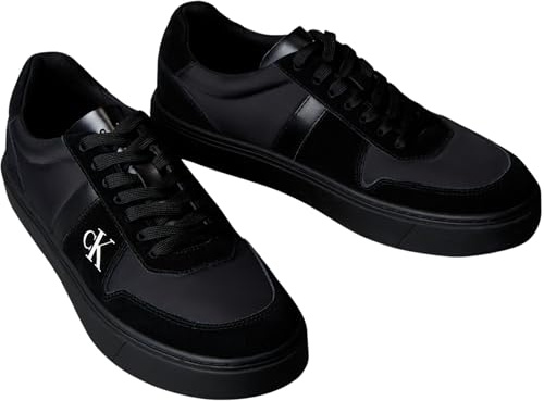 Calvin Klein Herren Cupsole Sneaker Classic Lace aus Leder, Schwarz (Triple Black), 47