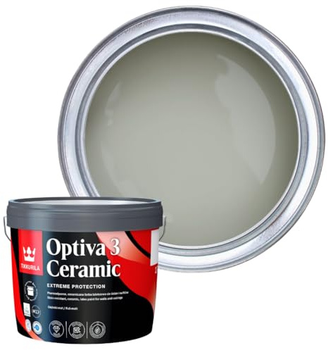 TIKKURILA Optiva 3 - Durable Super Flat Matt Paint For Walls & Ceilings - Zero VOC, Scrubbable, Easy To Clean (Serpentine V447, 3 Liters)
