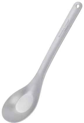 iBasingo Cuillère en titane avec long manche - 16,8 cm - Ustensile de camping ultra léger - Cuillère à soupe - Cuillère à riz portable - Couverts pour sac à dos et randonnée - Ti1029T (1)