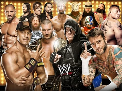 RUIYANMQ 1000 Stück Puzzle - Wrestling Plakate - Puzzle Kunst Bild - Familien-Entspannungs Spiel - Gedächtnis- Und Denkspiele Für Senioren - Wand Dekoration - Ex234Zx