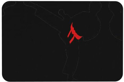 OKFSTY Karaté Boy Vector Tapis de bain imprimé couleur changeante, tapis de bain antidérapant en diatomée pour salle de bain, tapis de douche, facile à nettoyer, 60 x 40 cm