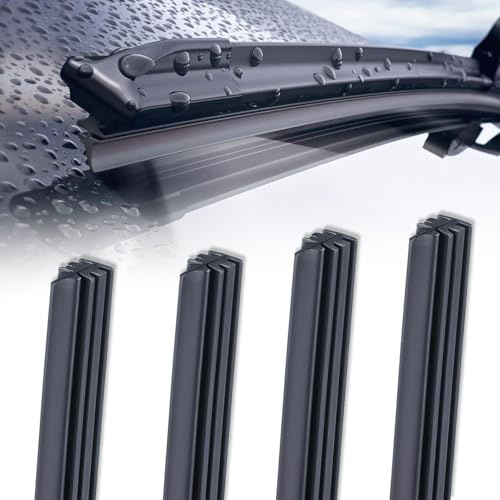 4 Stück Scheibenwischer Gummi, Wischergummi Meterware, 80cm Universal Ersatzwischblätter Replacement Gummistreifen für Auto Bus Lkw, Universell Ersatzwischergummi Gummiwischer Ersatz für Auto