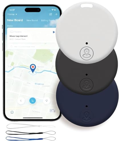 3 Pcs Localizador GPS Bluetooth 5.2 Compatible iOS Android, Rastreador de Objetos Inteligente con Alarma Sonora para Llaves, Carteras, Perros, Maletas, Gatos, Bicicletas, Batería Reemplazable