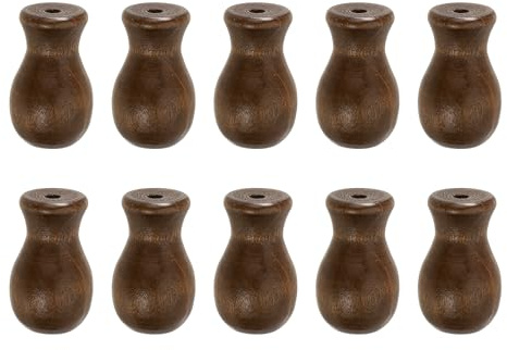 QUARKZMAN 10Pcs Pommeaux De Cordon 32mm Pendant De Tirage De Cordon Marron | Glands De Store Rideau En Bois, Pour Stores Rideaux