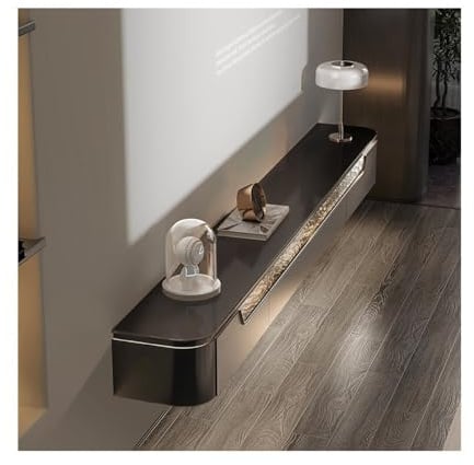 CHENGAIJIAN Porta TV galleggiante Mobile TV moderno sospeso - Montaggio a parete, design ultrasottile, nasconde cavi e prese, minimalista