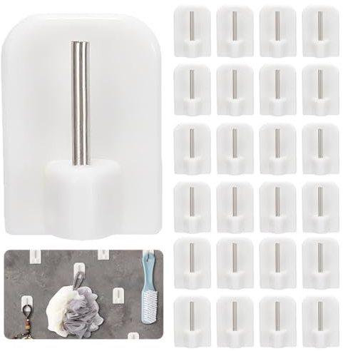 IBXWMNG 50 pcs Gancio autoadesivo per bastone, autoadesivi per tende, per tenda, gancio adesivi, zanzariere, aggancio per finestre in PVC, curtain hook, per bastoni per tende