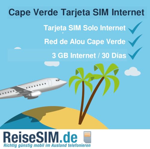 ReiseSIM.de Cape Verde Internet SIM-Karte oder eSIM, 3-20 GB Datenvolumen, 30 Tage Laufzeit, Alou Cape Verde Netz (3 GB / 30 Tage, SIM-Karte (3in1))