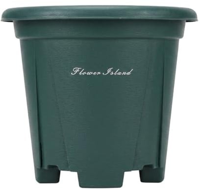 SZLIFE Grand Pot de Fleur Extérieur pour Jardin et Balcon, Rond 20 cm, 7 L, en Matière Synthétique Recyclée, Vert Foncé, 40# (39CM x 32.5cm) Pot Seul