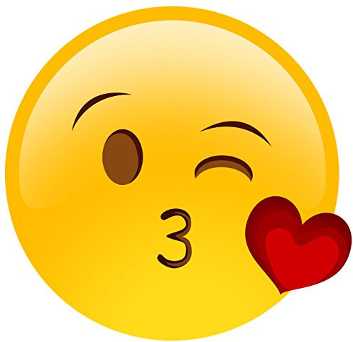 Whimsical Practicality Emoji Essbare Zuckerguss-Bilder, rund, Motiv: Kuss