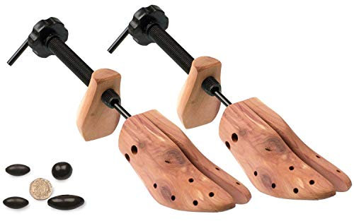 Cathcart Elliot [2 Pack] Womens Latest Model Cedar Wood Shoe Stretcher With Bunion Buttons metal core 2-way stretcher adjust length and width of tight shoes