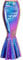 Spooktacular Creations Adult Metallic Hologram Shiny Mermaid Skirt Costume Role Play. Waist Pearl Chain Included Purple