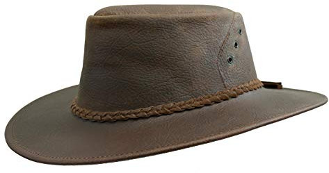 Original Lederhut Cowboyhut Australien-Hut mit Krempe in verschiedenen Varianten und Farben für Damen, Herren und Kinder, UPF 50+ Sonnenschutz