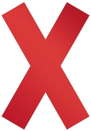 Durable Hinweisaufkleber Kreuz, ablösbar, 135 mm x ca. 0,2 mm x 193 mm, 5 Stück, rot, 104903