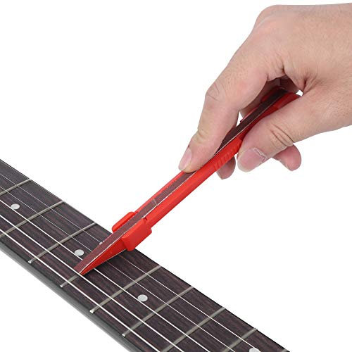 Lijadora de Guitarra de Palo, traste de Guitarra Lima de coronación Pluma Detallador Acabado para reparación de Bricolaje Herramienta de Instrumentos para Instrumentos de Cuerda(Rojo)
